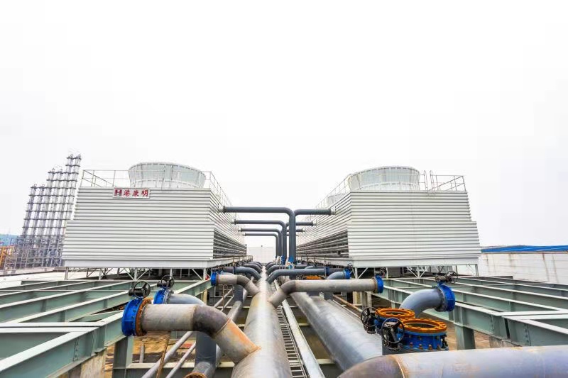 Industrial water treatment cooling tower